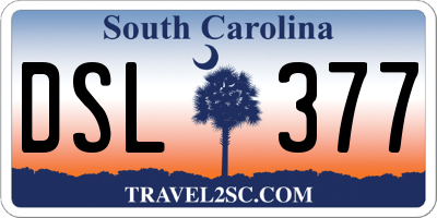 SC license plate DSL377