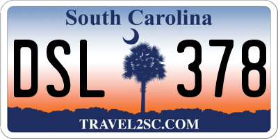 SC license plate DSL378
