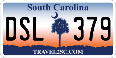 SC license plate DSL379