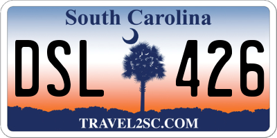 SC license plate DSL426