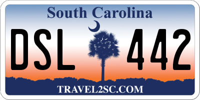 SC license plate DSL442