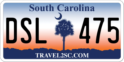 SC license plate DSL475
