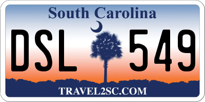 SC license plate DSL549