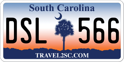 SC license plate DSL566