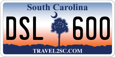 SC license plate DSL600
