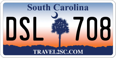 SC license plate DSL708