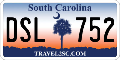 SC license plate DSL752
