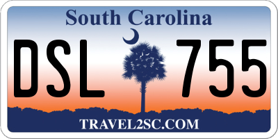 SC license plate DSL755