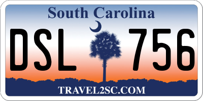SC license plate DSL756