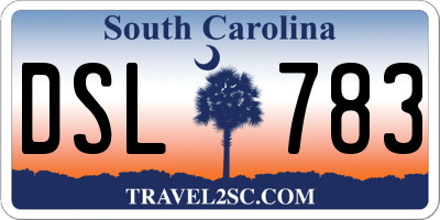 SC license plate DSL783