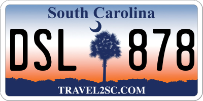 SC license plate DSL878