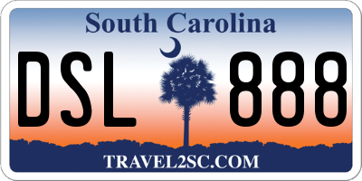 SC license plate DSL888