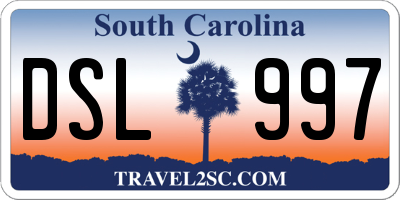 SC license plate DSL997