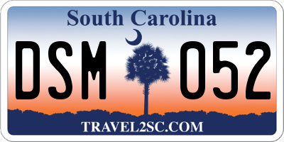 SC license plate DSM052