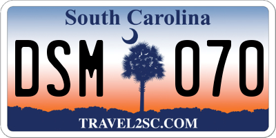 SC license plate DSM070