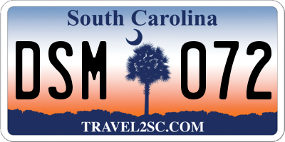 SC license plate DSM072