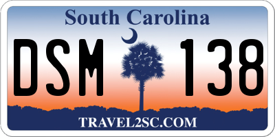 SC license plate DSM138
