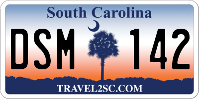 SC license plate DSM142