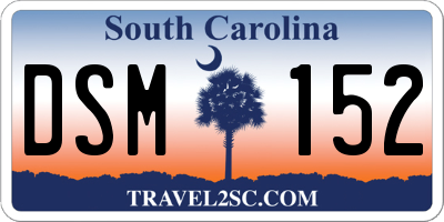 SC license plate DSM152