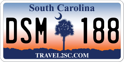SC license plate DSM188
