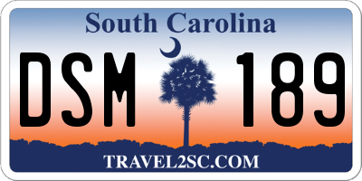 SC license plate DSM189