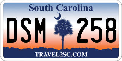 SC license plate DSM258