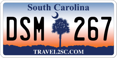 SC license plate DSM267