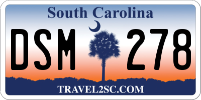 SC license plate DSM278