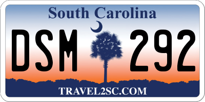 SC license plate DSM292