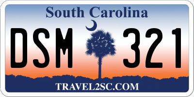 SC license plate DSM321