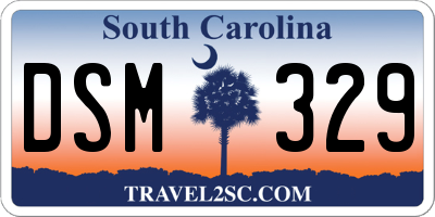 SC license plate DSM329