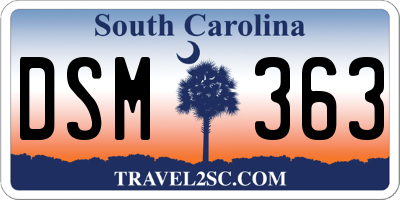 SC license plate DSM363