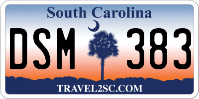 SC license plate DSM383
