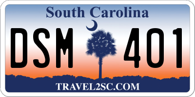 SC license plate DSM401