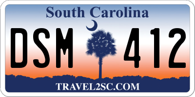 SC license plate DSM412