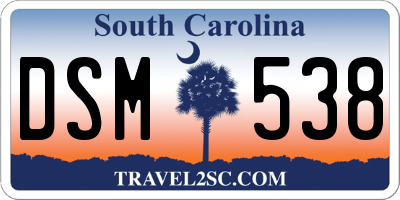 SC license plate DSM538