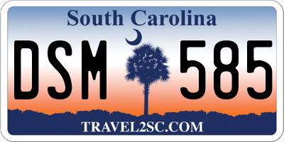 SC license plate DSM585