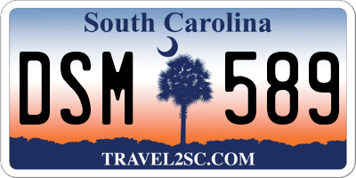SC license plate DSM589