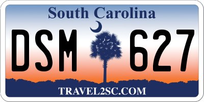 SC license plate DSM627