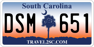 SC license plate DSM651