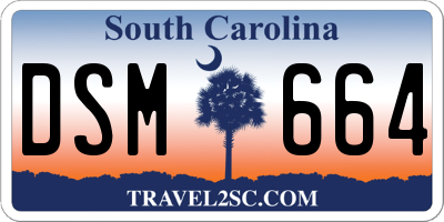 SC license plate DSM664