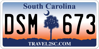 SC license plate DSM673