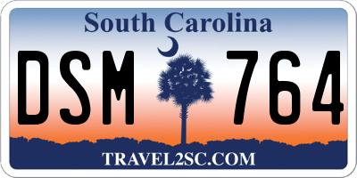 SC license plate DSM764