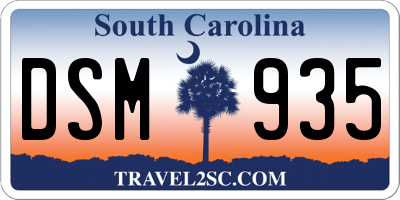 SC license plate DSM935