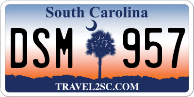 SC license plate DSM957