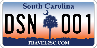 SC license plate DSN001