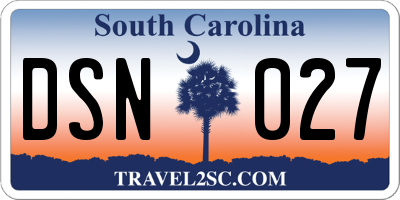 SC license plate DSN027