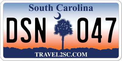 SC license plate DSN047