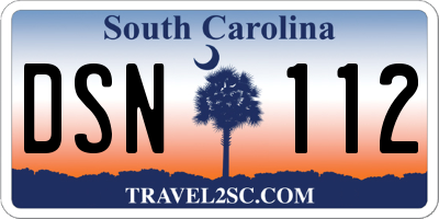 SC license plate DSN112