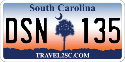 SC license plate DSN135